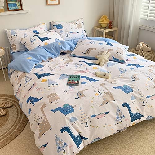 BlueBlue Dinosaur Duvet Cover Set Queen 100 Cotton