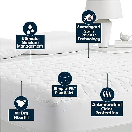 Serta Air Dry Basic Mattress Pad Twin Size Cooling Breathable