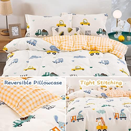 Kids Duvet Cover Set Twin - Car Truck Print