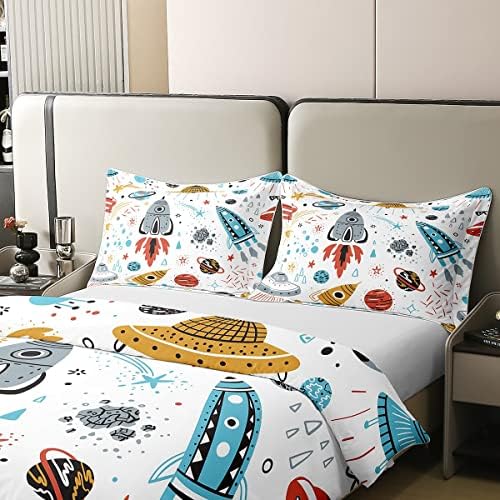Erosebridal Organic Cotton Space Duvet Cover Twin Set
