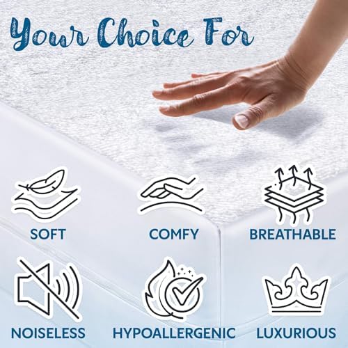 Guardmax Terry Cotton Queen Mattress Encasement - Waterproof Bed Bug Proof 1