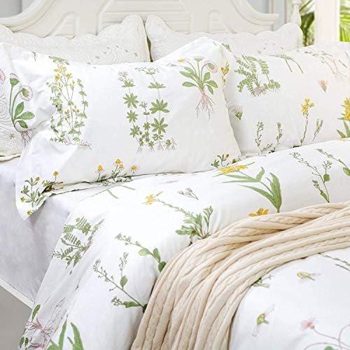 FADFAY 3pcs Duvet Cover Set 100 Cotton Twin XL Floral Pattern