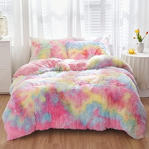 SUCSES Pink Fluffy Duvet Cover Set for Girls 1