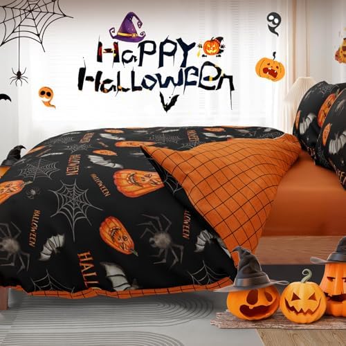 Halloween Duvet Cover Queen Size with Pillowcases