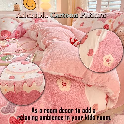 MorroMorn Pink Duvet Cover Set for Kids and Girls
