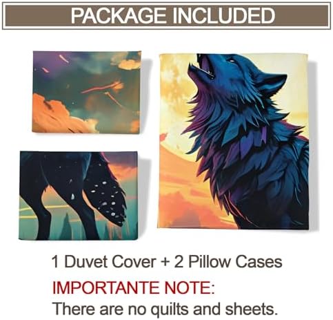 LTAETHC Duvet Cover Queen Size with 3D Forest Animals Print