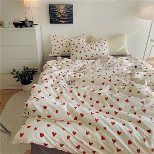Nayoroom Heart-Shaped Duvet Cover Set 3Pcs 100 Cotton 1