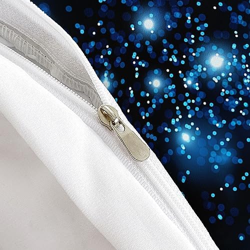AILONEN Butterfly Duvet Cover Set Queen Size Sparkly Blue 1