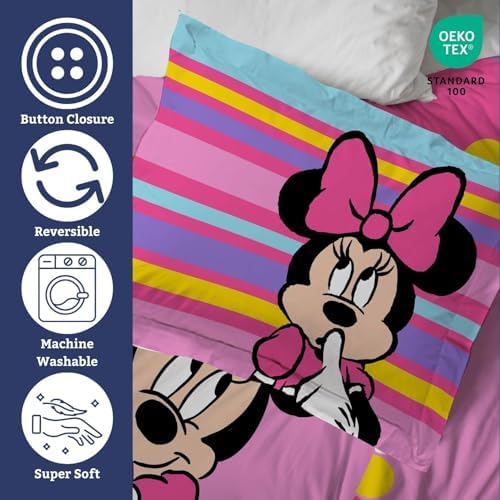 Jay Franco Duvet Cover Set Minnie Mouse Pink Full