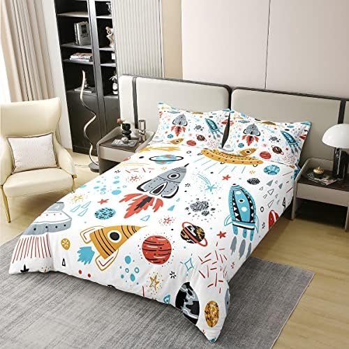 Erosebridal Organic Cotton Space Duvet Cover Twin Set