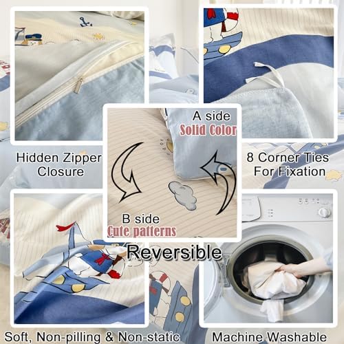 MorroMorn 3PCS Twin Duvet Cover Set for Kids