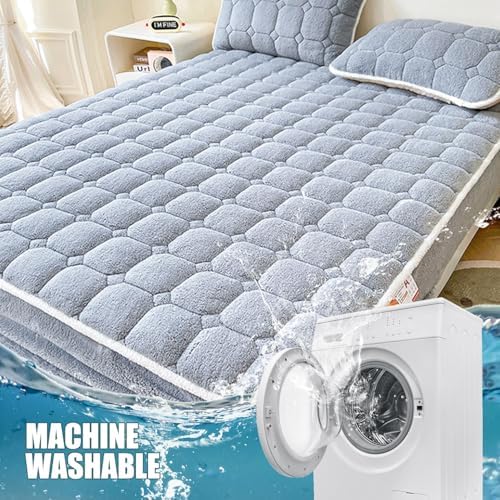 LDLCYCN Warm Velvet Mattress Cover Queen Size