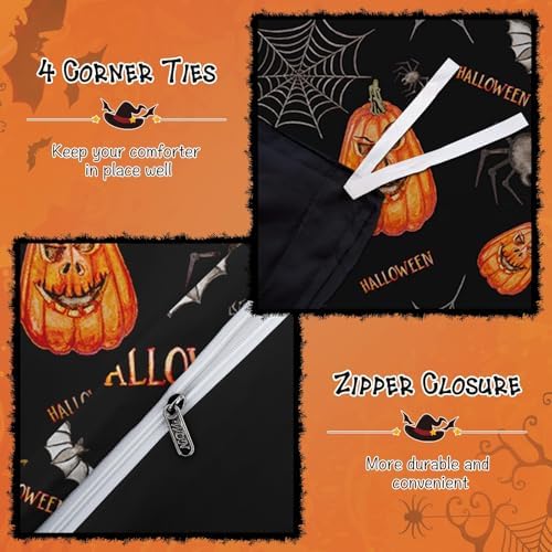 Halloween Duvet Cover Queen Size with Pillowcases