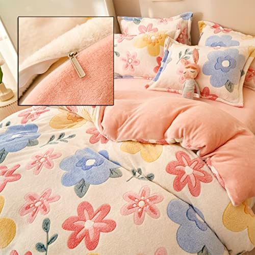 Pink Duvet Cover Queen Size Kawaii Bunny Bedding Set