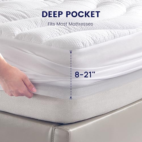 SLEEP ZONE Twin XL Waterproof Mattress Pad - Thick Breathable Noiseless