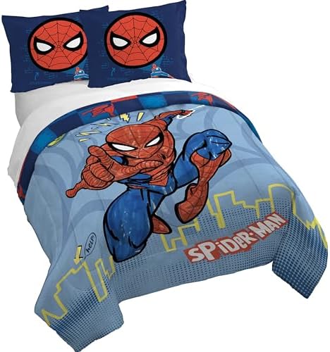 Jay Franco Duvet Cover Set Spiderman Kids Bedding Blue Queen