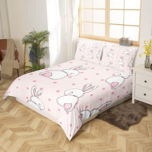 Feelyou Cute Cartoon Rabbit Duvet Cover Set