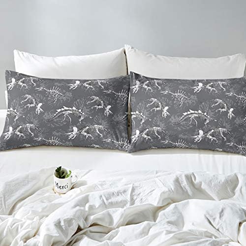 Erosebridal Dinosaur Duvet Cover Set Grey 1