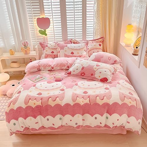 MorroMorn Pink Duvet Cover Set for Kids and Girls
