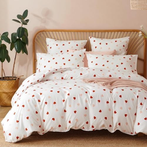Bildenly Heart Duvet Cover Set Queen Size