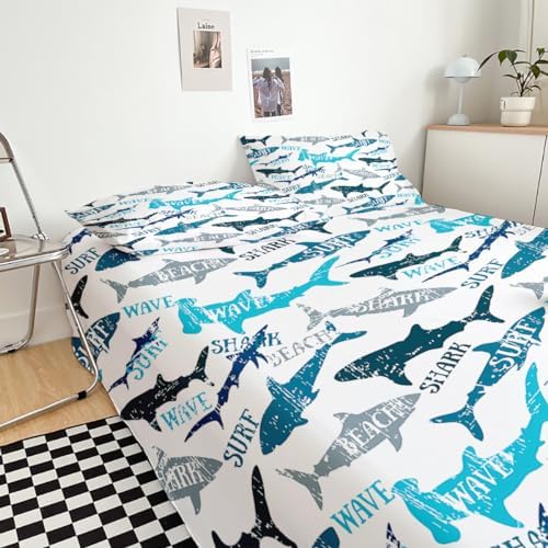 Homebed Shark Fish Print Kids Duvet Cover Set 1