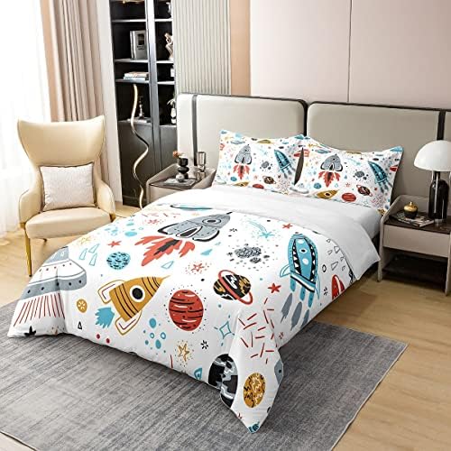 Erosebridal Organic Cotton Space Duvet Cover Twin Set