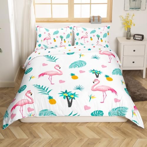 Feelyou Flamingo Duvet Cover Set Twin Size