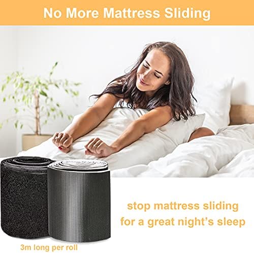 KAEGREEL Non Slip Mattress Pad 3m x 11cm Hook Loop Tape