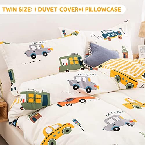 DJY Cartoon Car Duvet Cover Set Twin Size 1