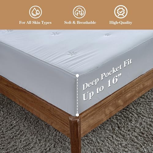 SimpleOpulence King Size Mattress Pad Protector - White 1