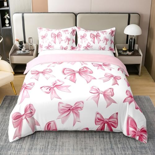 Erosebridal Kawaii Bowknot Duvet Cover Set for Kids
