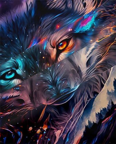 Wolf Duvet Cover Set Full Size 3 Piece with Hidden Zip