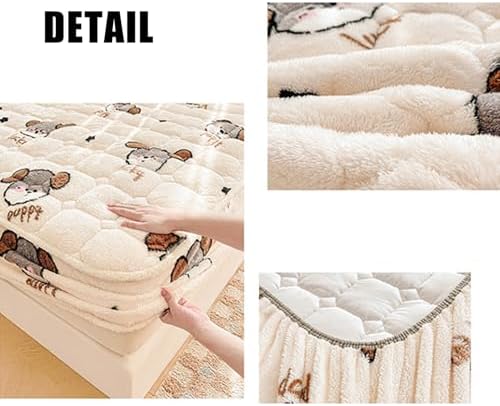 Warm Milk Velvet Mattress Cover Queen Size