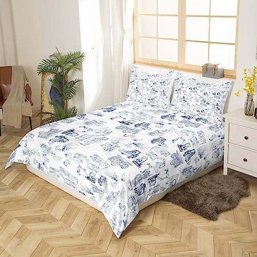 Feelyou Construction Vehicles Duvet Cover Set for Kids