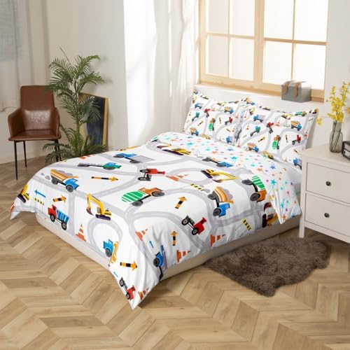 Erosebridal Boys Excavator Bedding Set with 2 Pillowcases