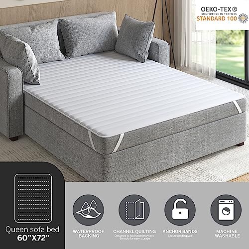 Madison Park Essentials Waterproof Sofa Bed Mattress Pad - Queen 60x72 White