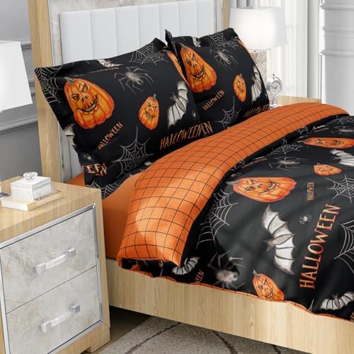 Halloween Duvet Cover Queen Size with Pillowcases