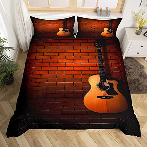 Feelyou Youth Guitar Print Duvet Cover Set