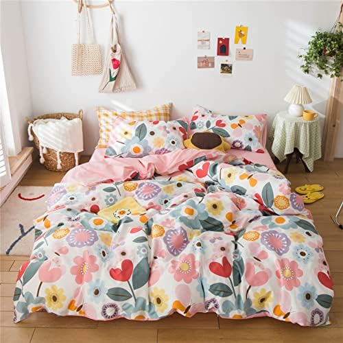 BHUSB Floral Duvet Cover Twin XL Set with Zipper Closure