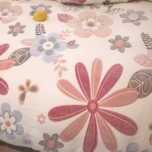 MorroMorn Pink Duvet Cover Queen with Floral Pattern