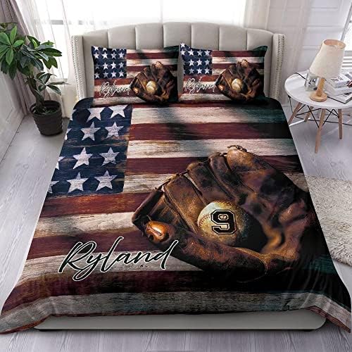 Personalized Baseball Duvet Cover Set for Boys 1