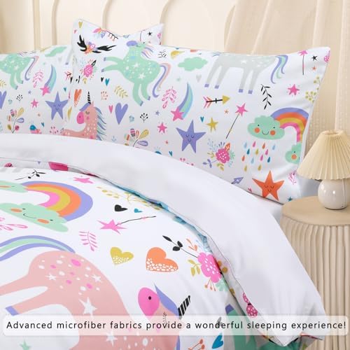 BEDMUST Unicorn Duvet Cover Set - Queen Size