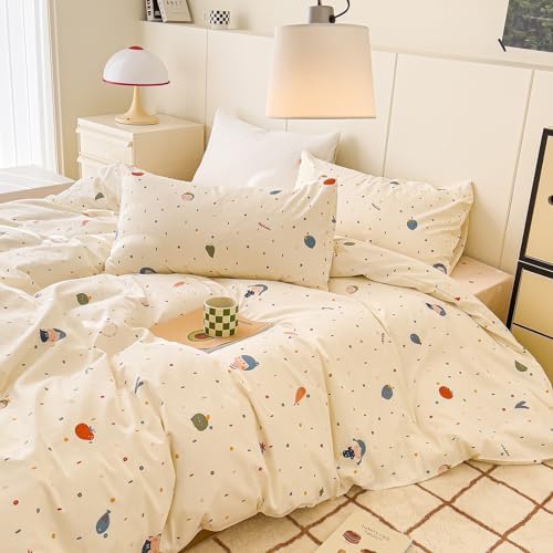 AOJIM Cute Duvet Cover Set 3PCS Queen Size