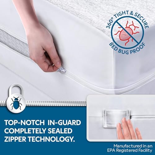 Guardmax Terry Cotton Queen Mattress Encasement - Waterproof Bed Bug Proof 1