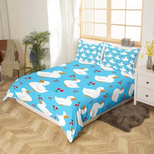 Feelyou Cartoon Duck Duvet Cover Set Queen Size