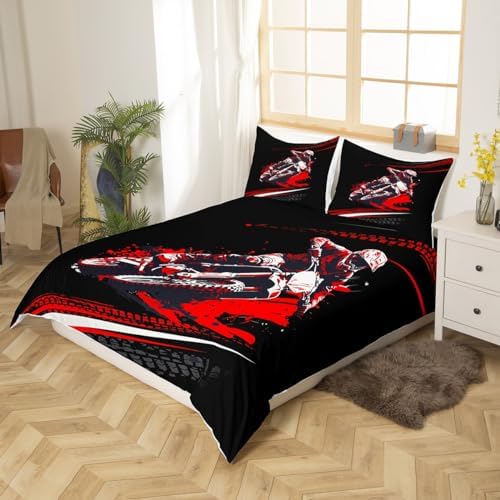 Feelyou Motorcycle Duvet Cover Set Queen Size 1
