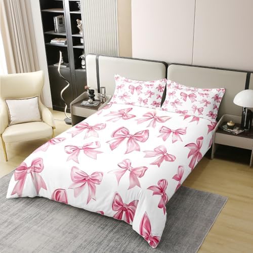 Erosebridal Kawaii Bowknot Duvet Cover Set for Kids