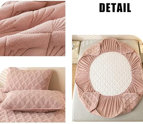 Pink Milk Velvet Mattress Protector 90x200cm Twin