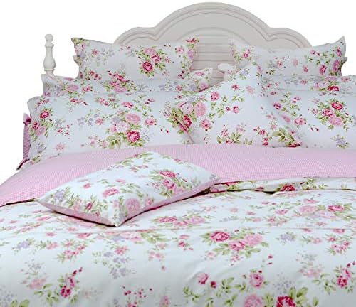 FADFAY Rose Floral Duvet Cover Set Queen Size 3pcs