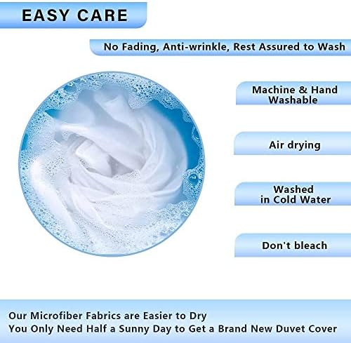 Queen Size White Microfiber Duvet Cover Set with Zipper